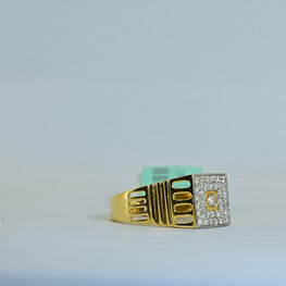 American Diamond Gold Plated Ring