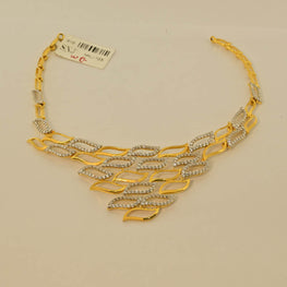Leafy Designed Gold Necklace Set