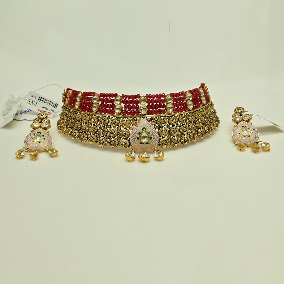 Ruby Kundan Choker Necklace