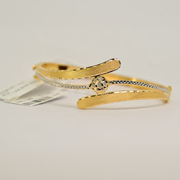 SNJ Two Tone Gold Studded Bands Bracelet