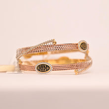 Zircon and Seed Beads Embellished Bangle